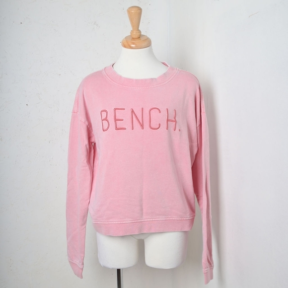 Bench | Coral pink raised embroidered logo crew neck sweater - Picture 12 of 12